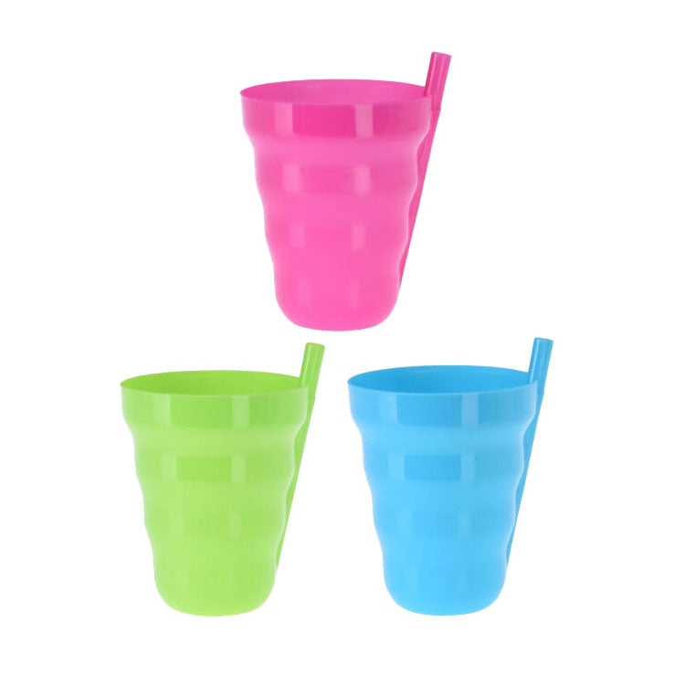 Tasse avec paille, lot de 3 pcs.