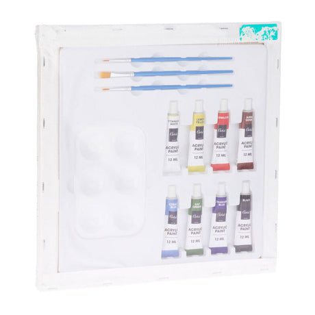 Ensemble de peinture avec toile, 12 pièces.