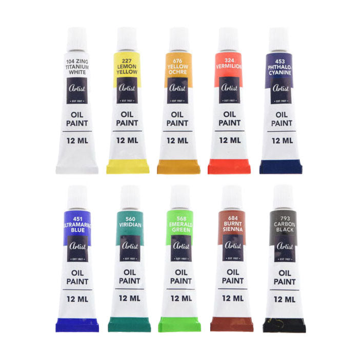 Peinture à l'huile, 10x12ml