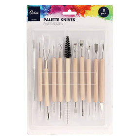 Ensemble de couteaux à palette Koopman peinture 11 pièces bois métal multi couleurs.