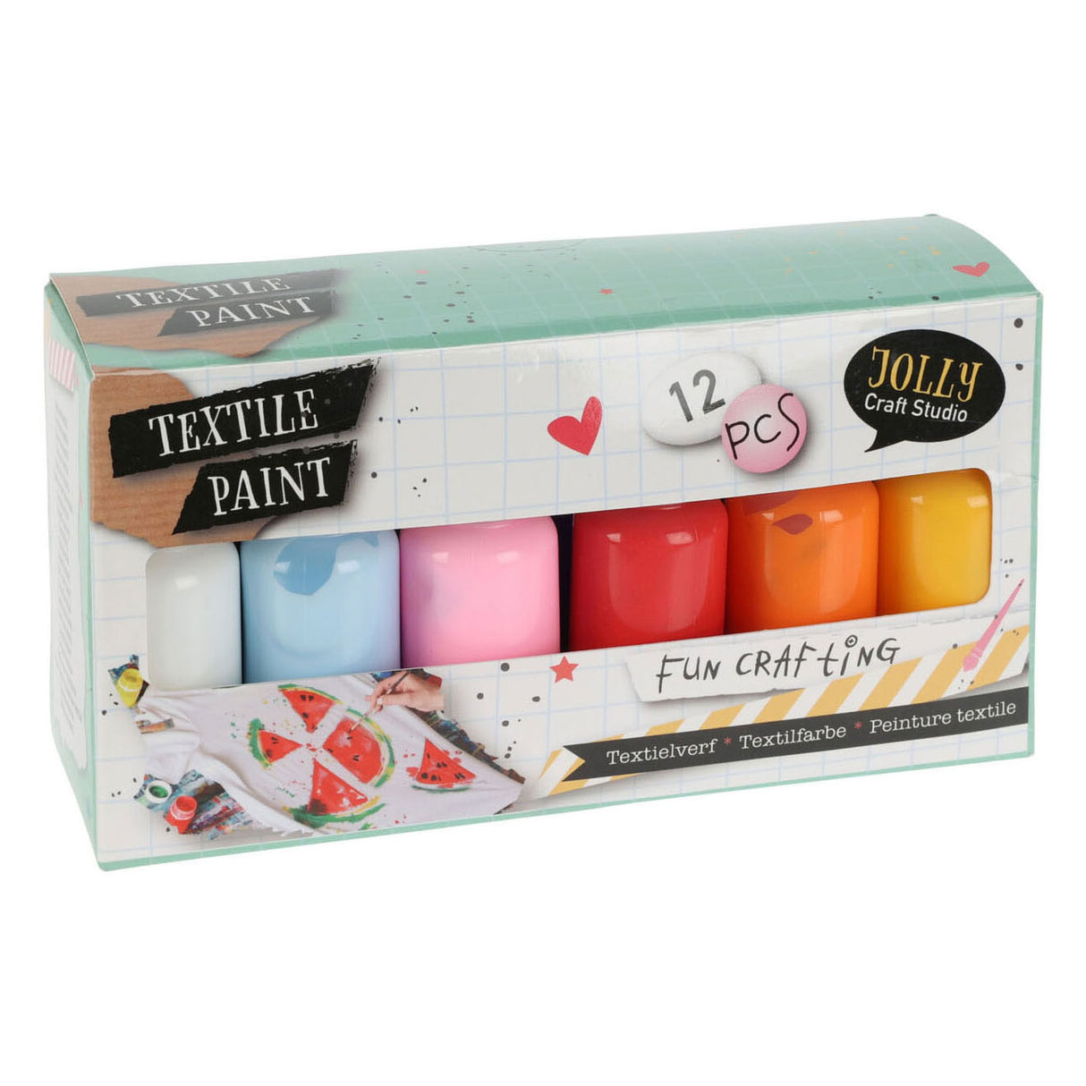 Textile paint, set of 12 colors