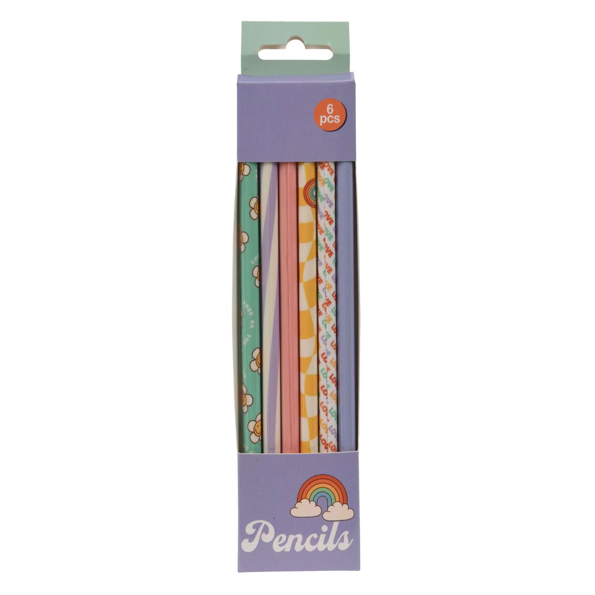 Crayons hb gris imprimés, 6 pcs.