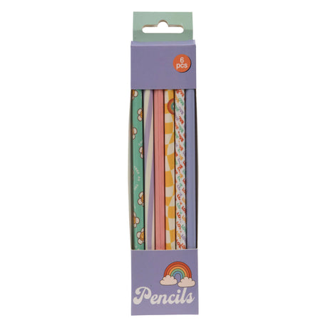 Crayons hb gris imprimés, 6 pcs.