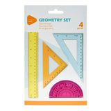 Jeu de géométrie coloré, 4 pcs.