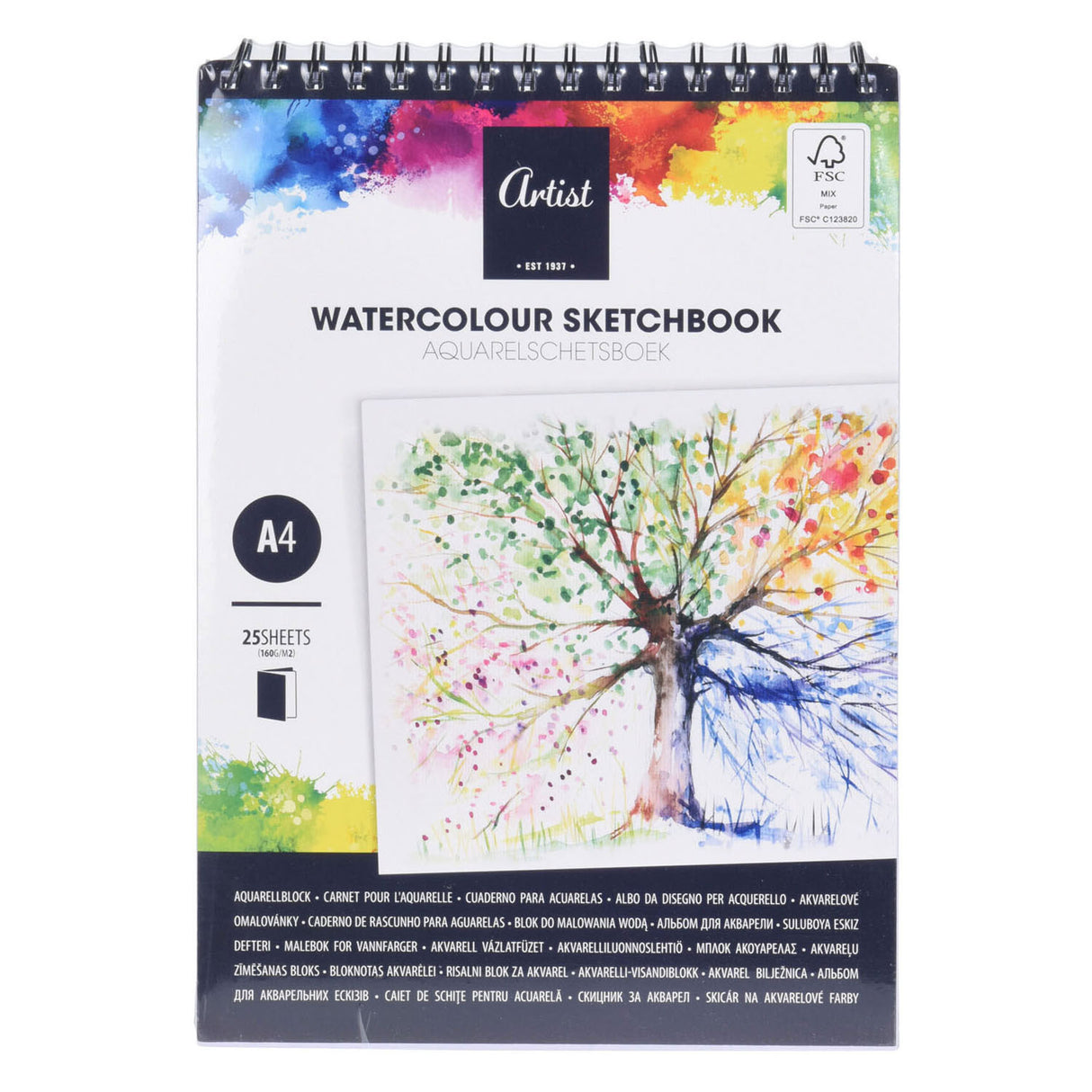 Maleri Book Water Paints A4, 25 Sheets