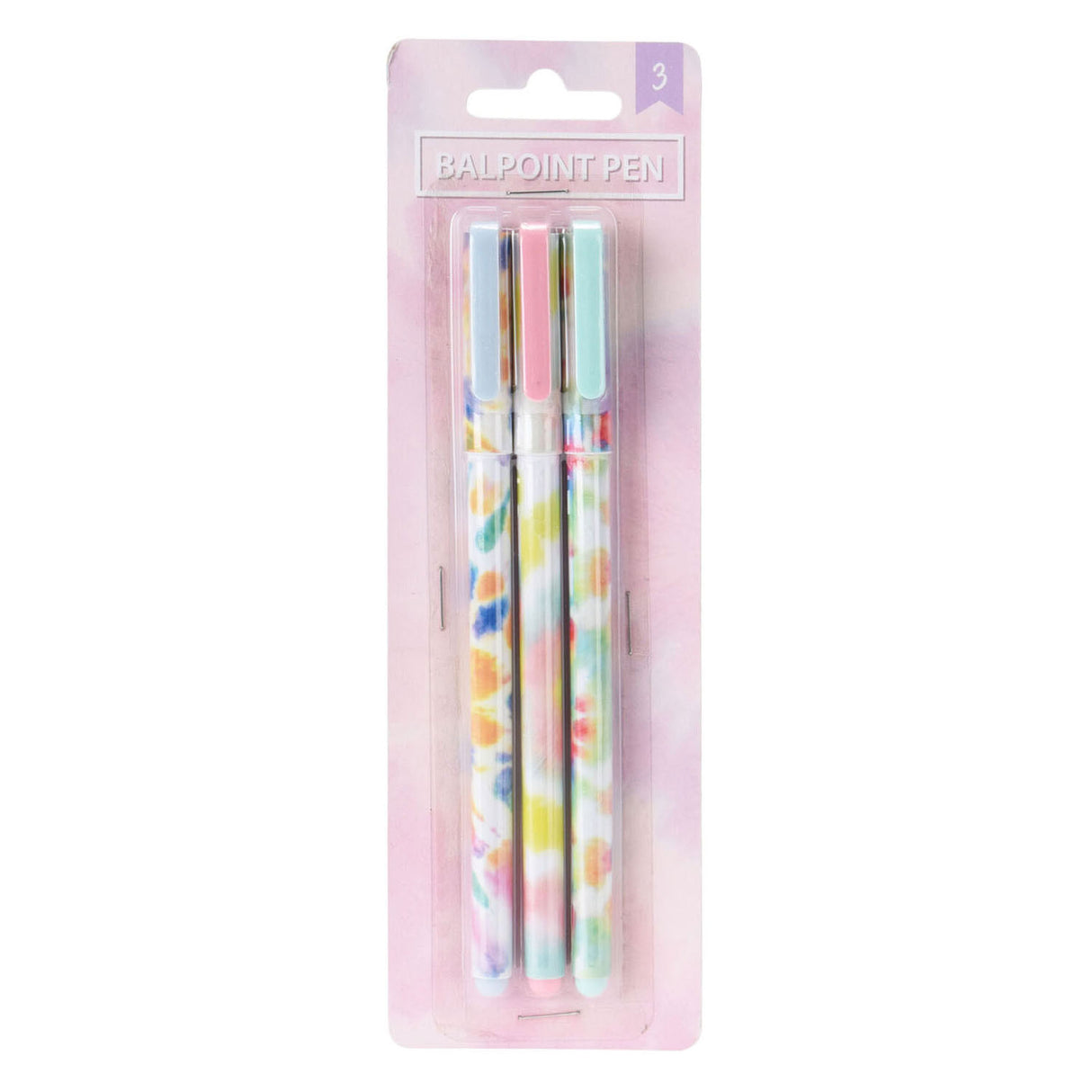 Stylo à bille imprimé tie-dye, 3 pcs.