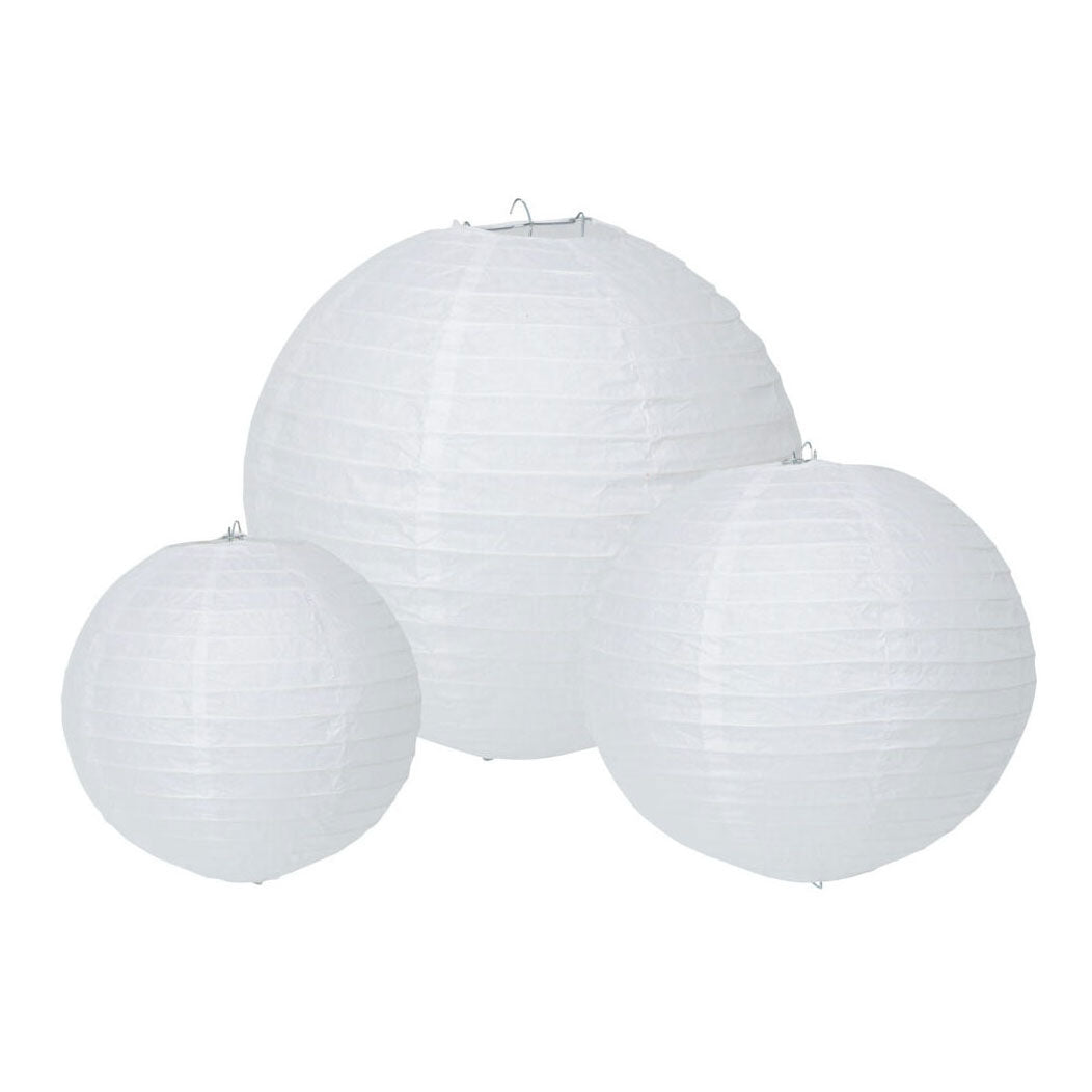 Lanterne en papier or rose blanc, lot de 6
