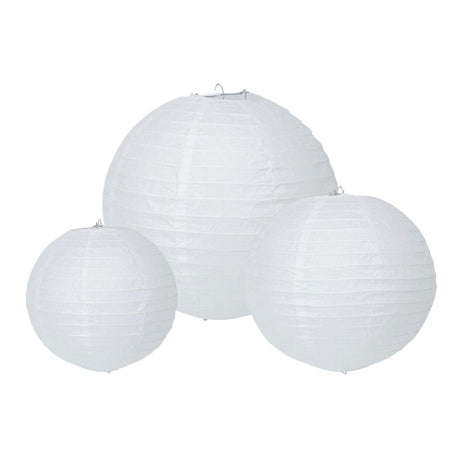 Lanterne en papier or rose blanc, lot de 6