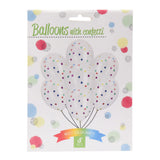Ballons avec confettis multicolores, 8 pcs.