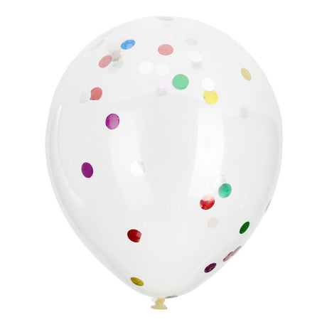 Ballons avec confettis multicolores, 8 pcs.