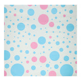 Papier cadeau à pois bleus et roses, 4 mètres.
