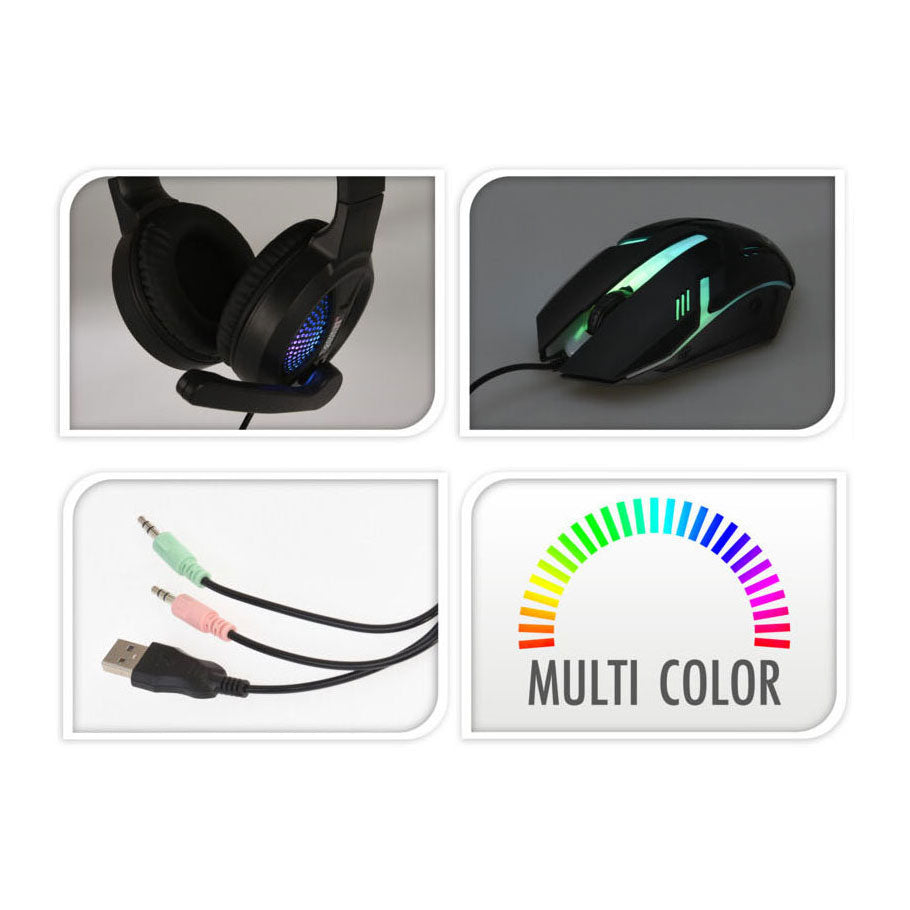 Ensemble de jeu, souris, clavier, écouteurs 3 en 1