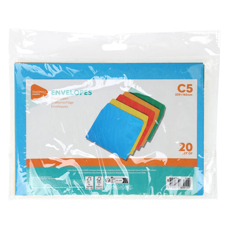 Enveloppes colorées c5, 20 pcs.