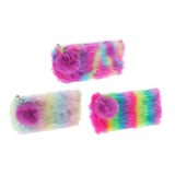 Trousse en peluche arc-en-ciel, 20,5 cm