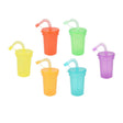 Koopman gobelets colorés jouet avec paille - lot de 6 gobelets en plastique.