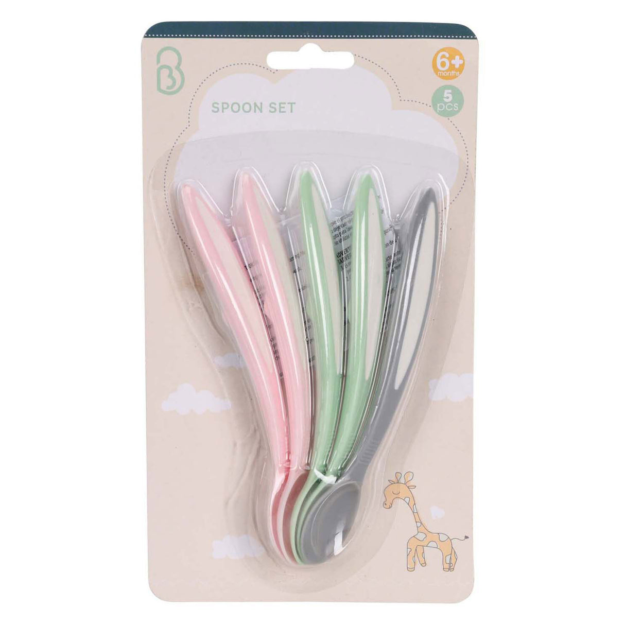 Set de cuillères pour bébé pastel, 5 pièces.