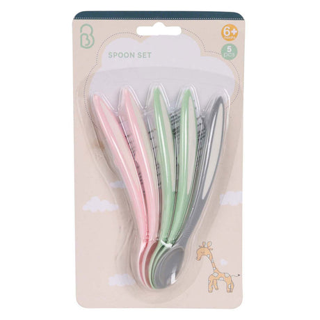Set de cuillères pour bébé pastel, 5 pièces.