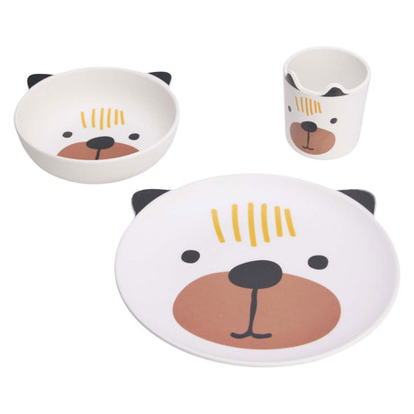 Service de table enfant mélamine - chien, 3 pièces.