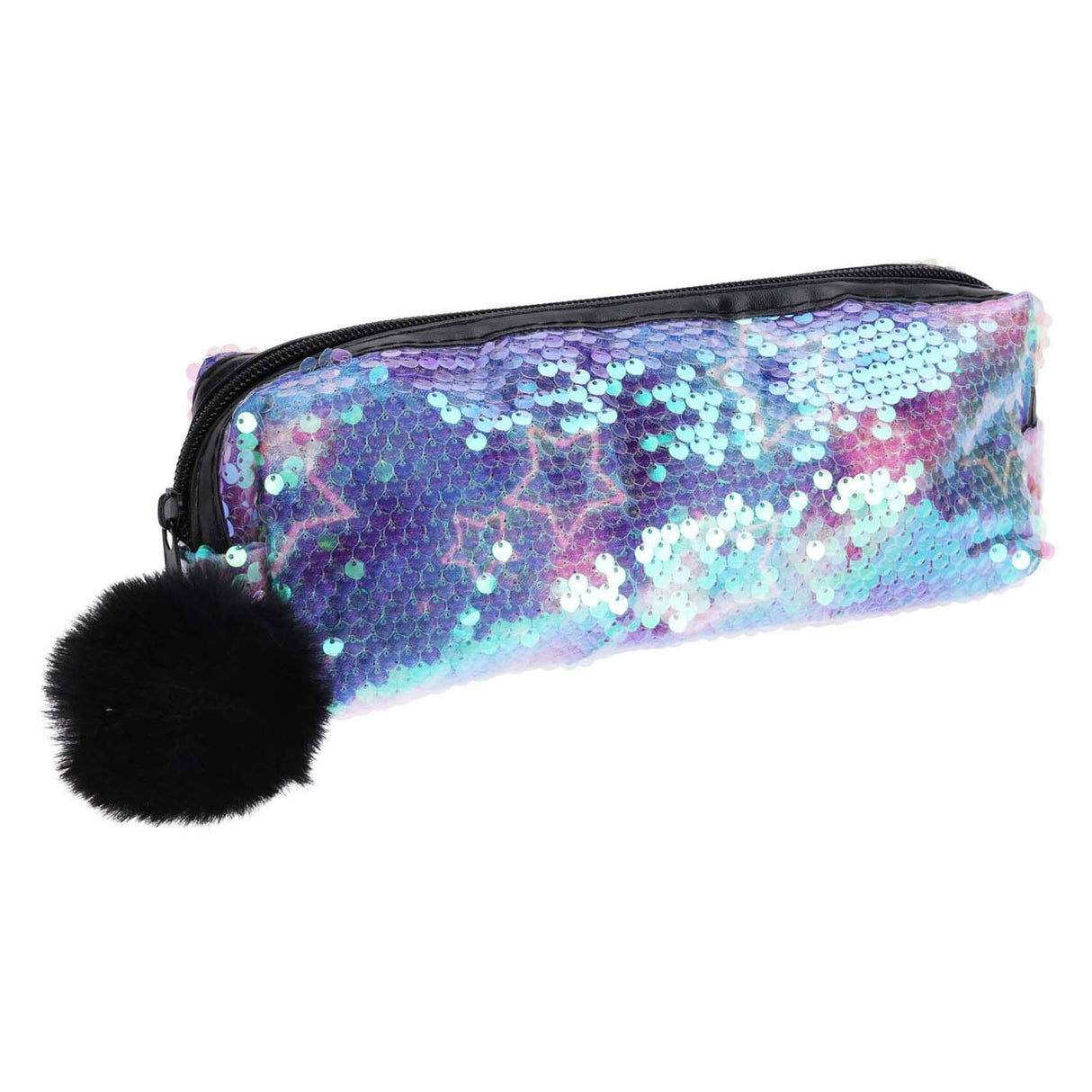 Trousse à paillettes et pompon