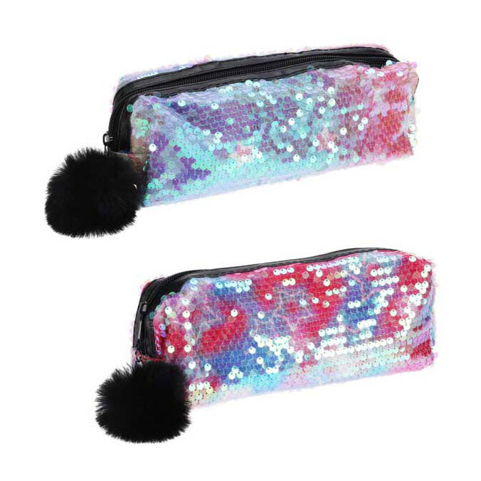 Trousse à paillettes et pompon