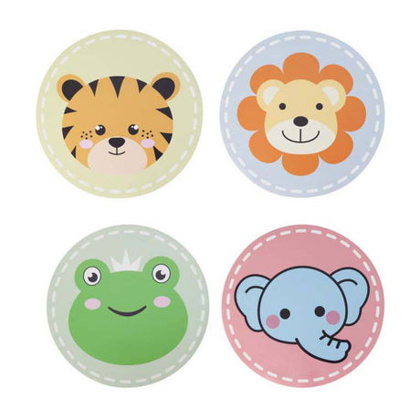 Koopman sets de table ronds animaux lot de 12, 38 cm