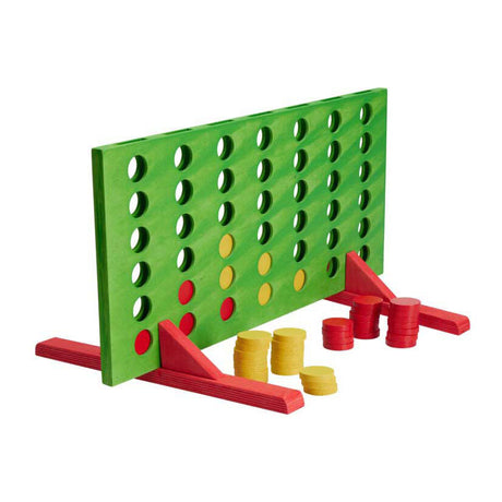 Jeu de 4 en bois sur une ligne