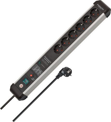Multiprise Brennerstuhl premium-protect-line 60 000a avec protection contre les surtensions 6 prises 5m h05vv-f 3g1.5