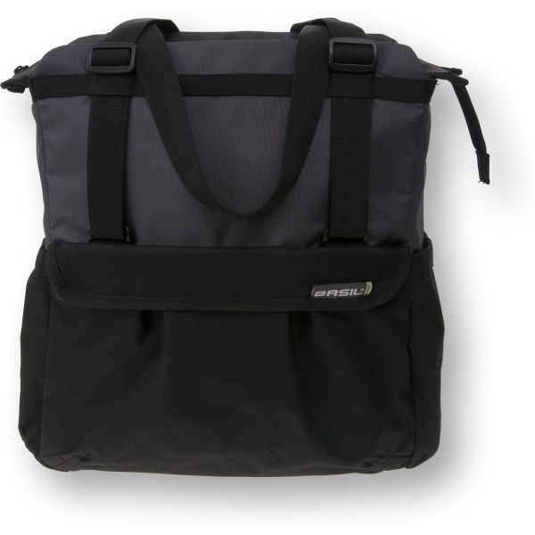 Basil Shopper XL - Sac à vélo sportif et à la mode pour épicerie et plage, anthracite noire, 20L