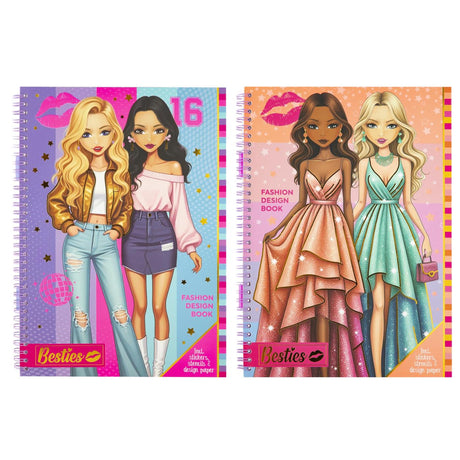 Livre de design de mode besties du groupe d'artisanat créatif a4 avec accessoires