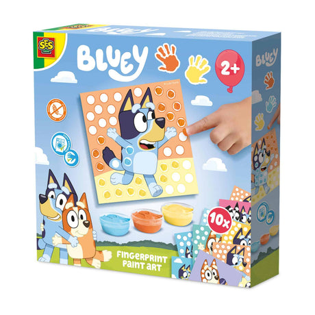 Ses creative bluey - peinture au doigt - jouets pour bébé - vegan sans gluten - lavable - pour les enfants à partir de 2 ans - 10 cartes