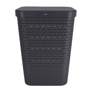 Panier à linge Rotho country 55l anthracite