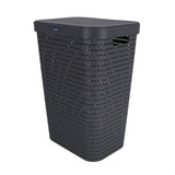 Panier à linge Rotho country 55l anthracite