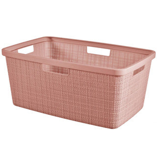 Panier à linge en jute Curver 46l - rose