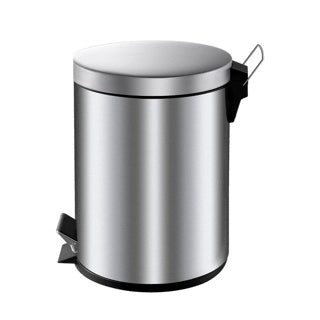 Partie en V - poubelle à pédale 5 litres - acier inoxydable - acier inoxydable mat - poubelle