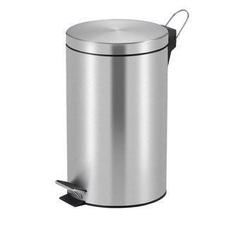 Partie en V - poubelle à pédale 12 litres - plastique inox - acier inoxydable mat - poubelle
