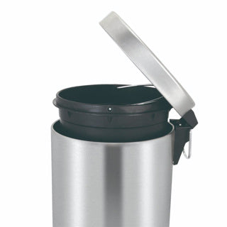 Partie en V - poubelle à pédale 12 litres - plastique inox - acier inoxydable mat - poubelle