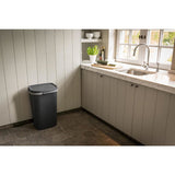 Curver mistral poubelle plate 50l anthracite