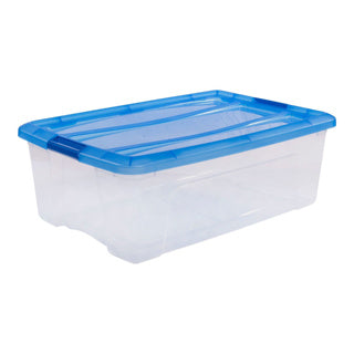 Iris top box boîte de rangement 30l 57,5x39x20,5 cm bleu transparent