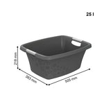 Rotho panier à linge fleurs 25l gris froid