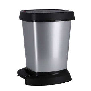 Poubelle à pédale Rotho Paso 6l argent métallisé
