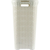 Boîte à linge style Curver avec couvercle style rotin 60 litres ivoire 45x34x62 cm