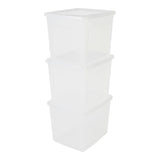 Poubelle de rangement Iris 30l lot de 3 avec couvercle