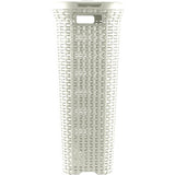 Boîte à linge style Curver avec couvercle style rotin 40 litres ivoire 45x26x62cm