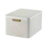 Panier style Curver l avec couvercle ivoire