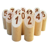 Tactic mölkky - jeu d'attraper et de lancer - jeu de lancer en bois finlandais original dans un étui de transport en bois de luxe - bois de bouleau durable - avec application de notation gratuite
