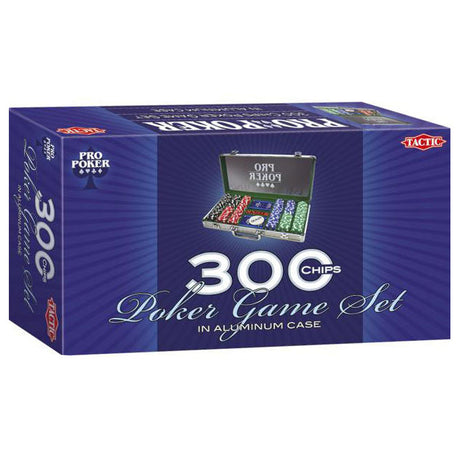 Tactic pro poker set - poker set - coffret luxe en aluminium - 300 jetons de 11,5 grammes - comprenant cartes, dés et bouton croupier - à partir de 14 ans