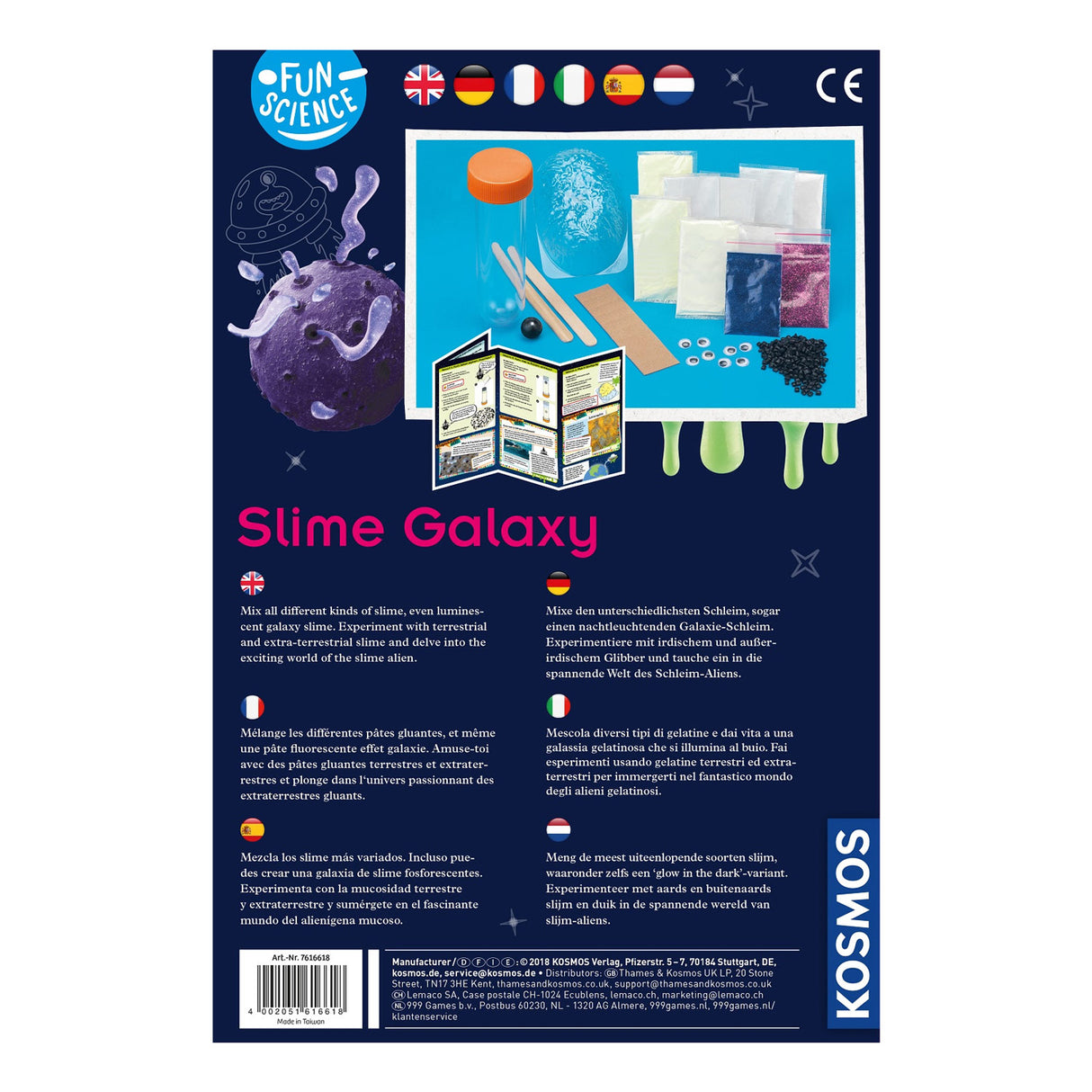 Expérience Cosmos avec du slime extraterrestre