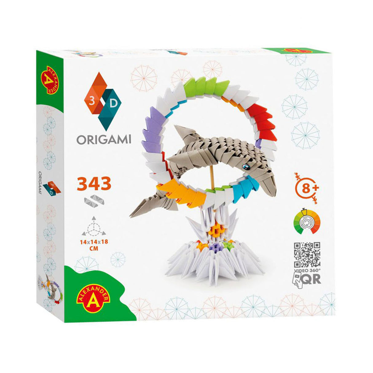 Alexander jouets origami 3d - dauphin, 343 pcs.