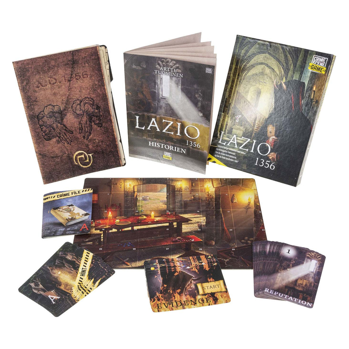 Scène de crime tactique Lazio 1356 – jeu de société – jeu de crime – mystère historique dans un monastère – enquête et déduction approfondies – série de scènes de crime – Game Storm Studio - 1 joueur ou plus – à partir de 18 ans