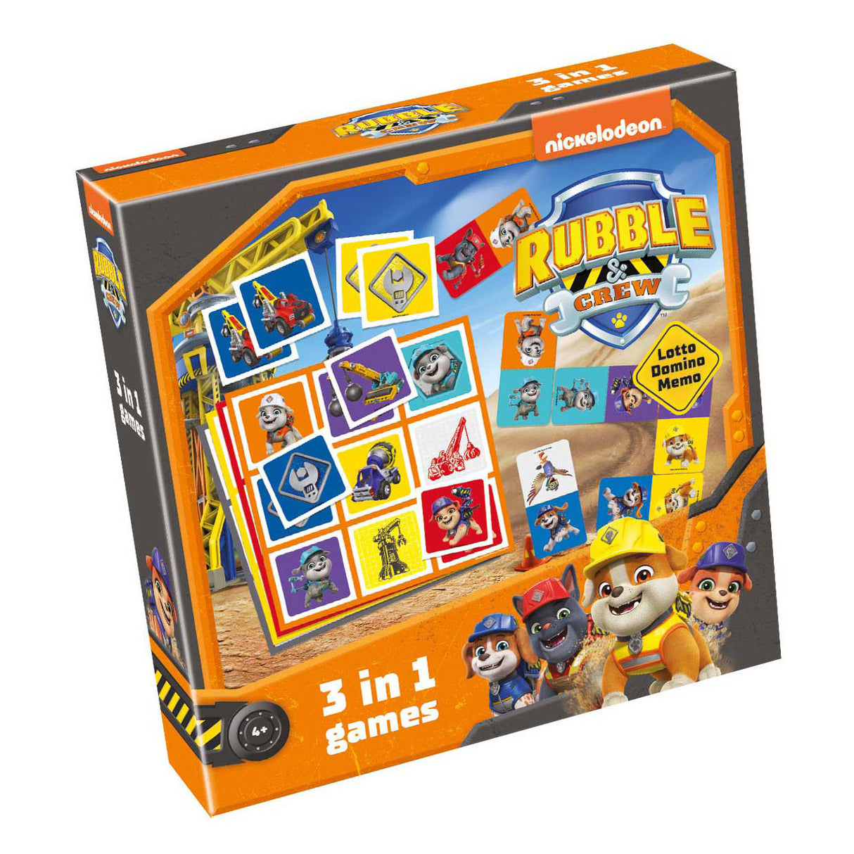 Selecta Paw Patrol Rubble Crew 3en1 mémo loto domino